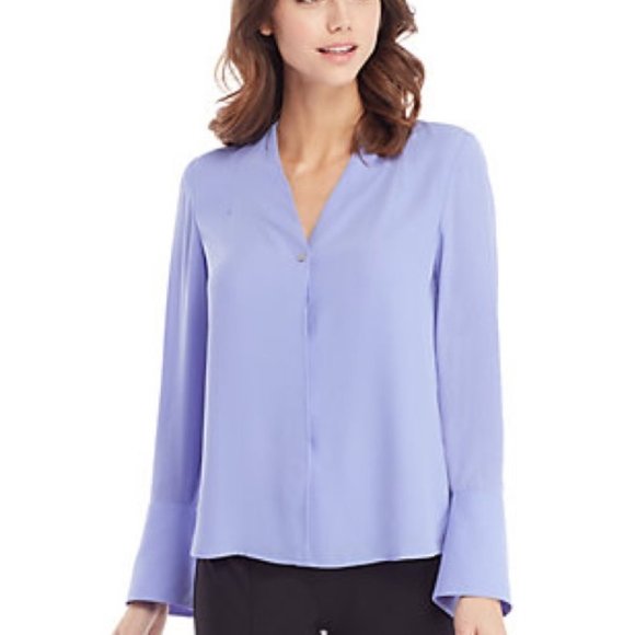 The Limited V-neck Blouse / Work Shirt - Purple - Picture 1 of 10